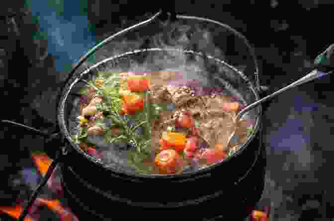 A Close Up Of A Rustic Wooden Table Set With A Steaming Bowl Of Hearty Stew, Surrounded By Fresh Vegetables And Herbs, Evoking The Warmth And Comfort Of Farm To Table Dining Modern Cajun Cooking: 85 Farm Fresh Recipes With Classic Flavors