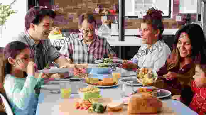 A Heartwarming Image Of A Family Gathered Around A Dinner Table, Sharing Laughter And Delicious Food. Meatless Burgers: Over 50 Quick Easy Recipes For America S Favorite Food