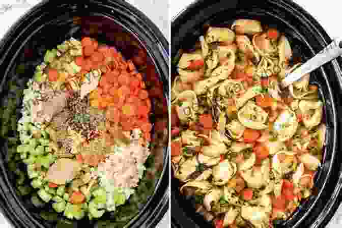 An Image Of A Delicious Dump Dinner Cooking In A Slow Cooker. One Pot Cookbook: Family Friendly Everyday Soup Casserole Slow Cooker And Skillet Recipes For Busy People On A Budget: Dump Dinners And One Pot Meals (Healthy Cooking And Cookbooks 1)